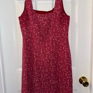 Vintage Petite Dark Pink Floral Dress
